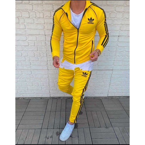 Спортивный костюм на весну мужской Адидас желтый
