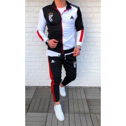 Спортивный костюм Adidas JUVENTUS черно белый с красным