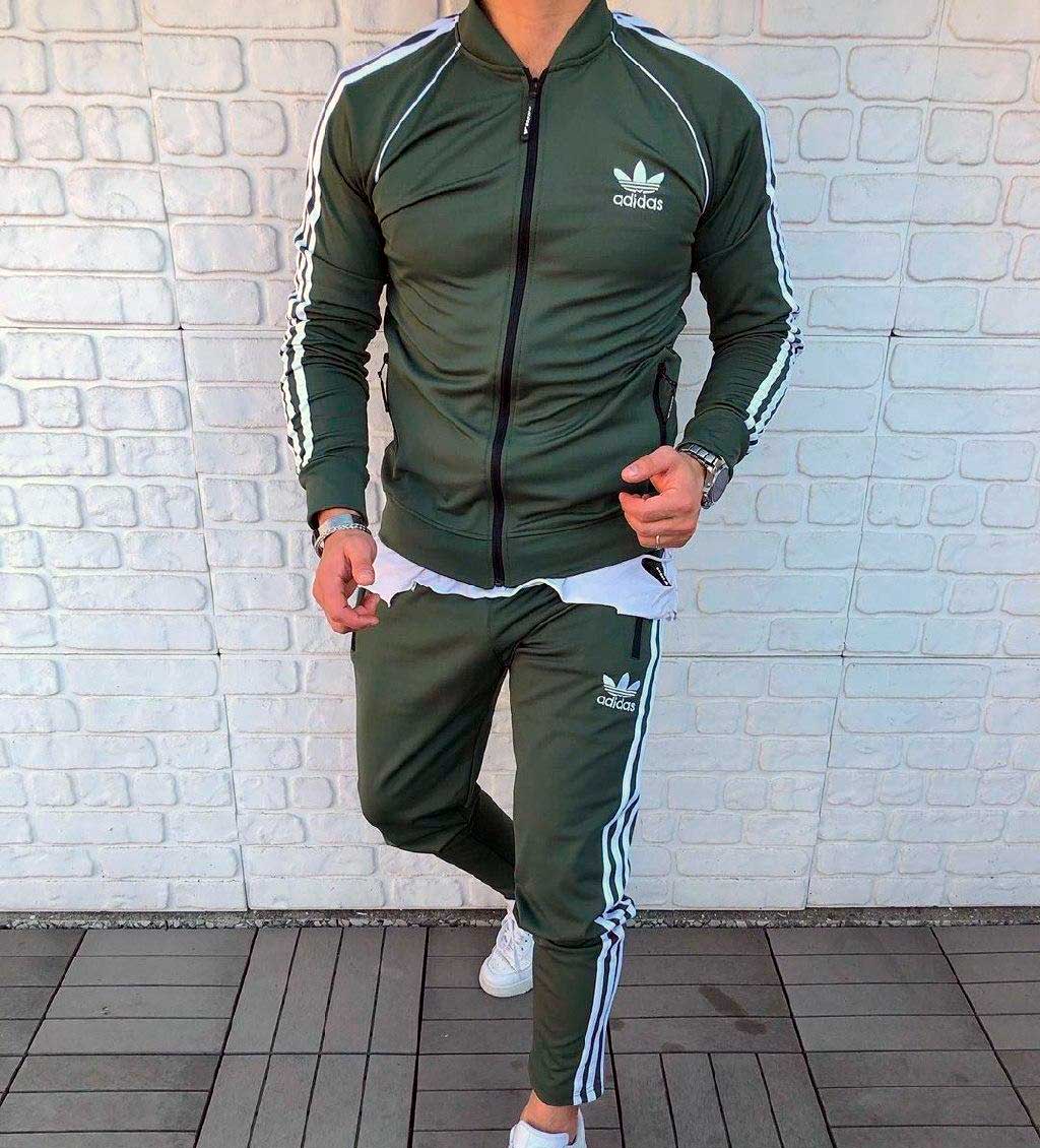 Мужской спортивный костюм Adidas зеленый